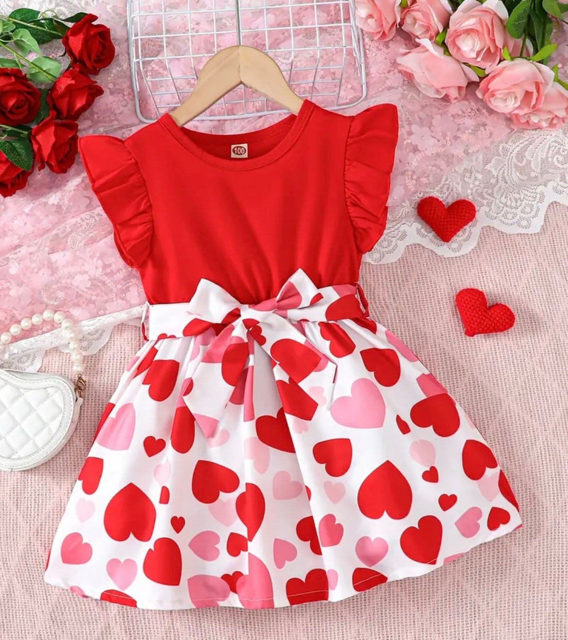 Angelwing two tone Red/Hearts Valentines dress