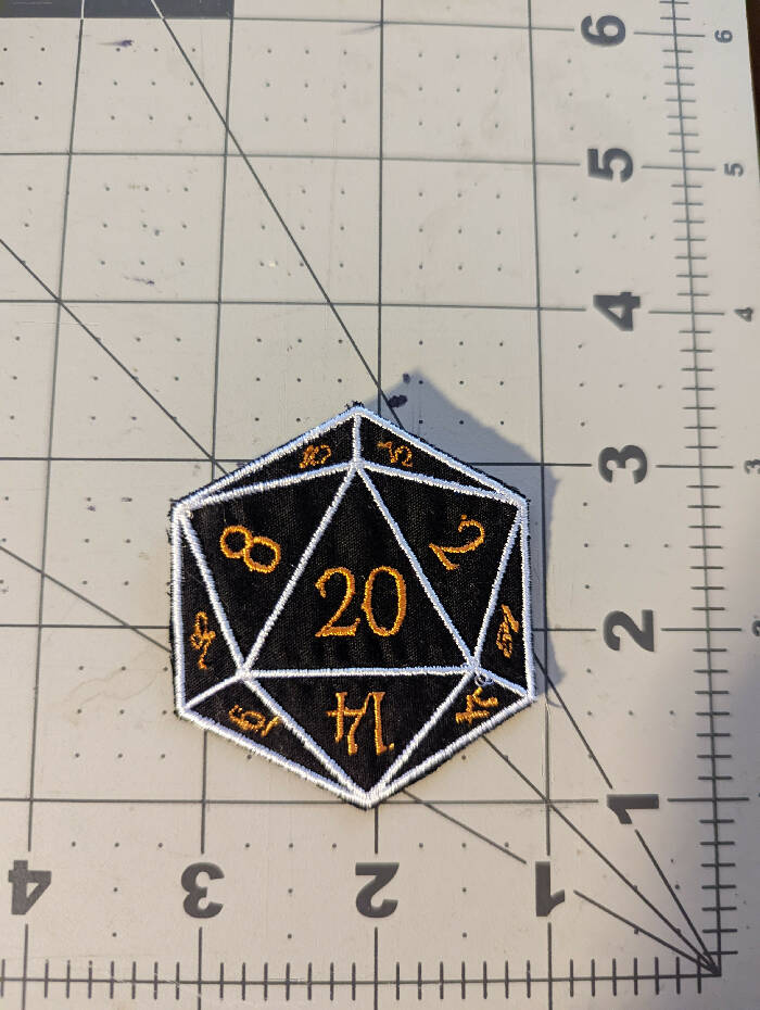 D20 Iron On Patch
