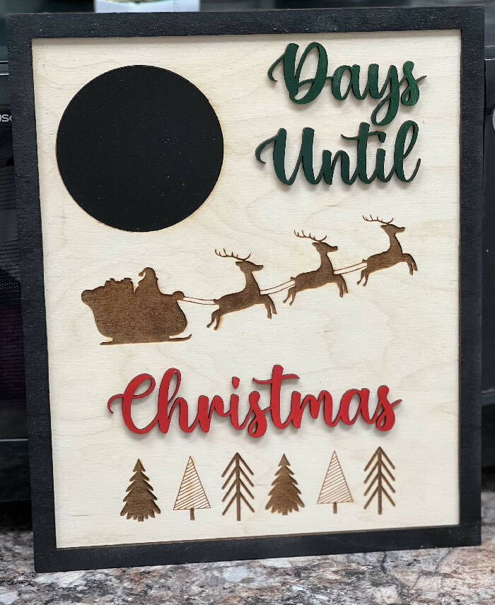 Days Til Christmas Sign