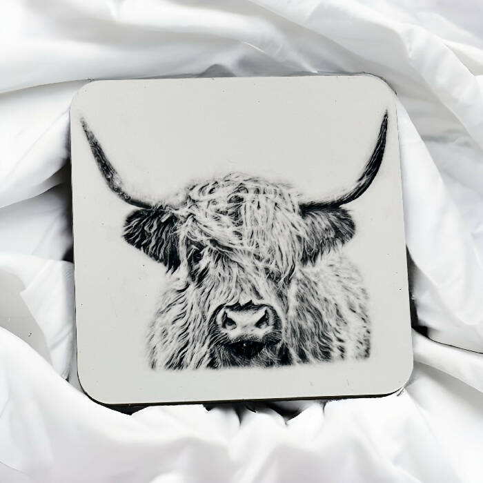 Highland cow coaster
