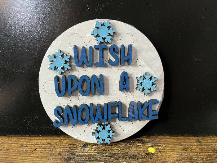 Wish upon a snowflake circle interchangeable insert