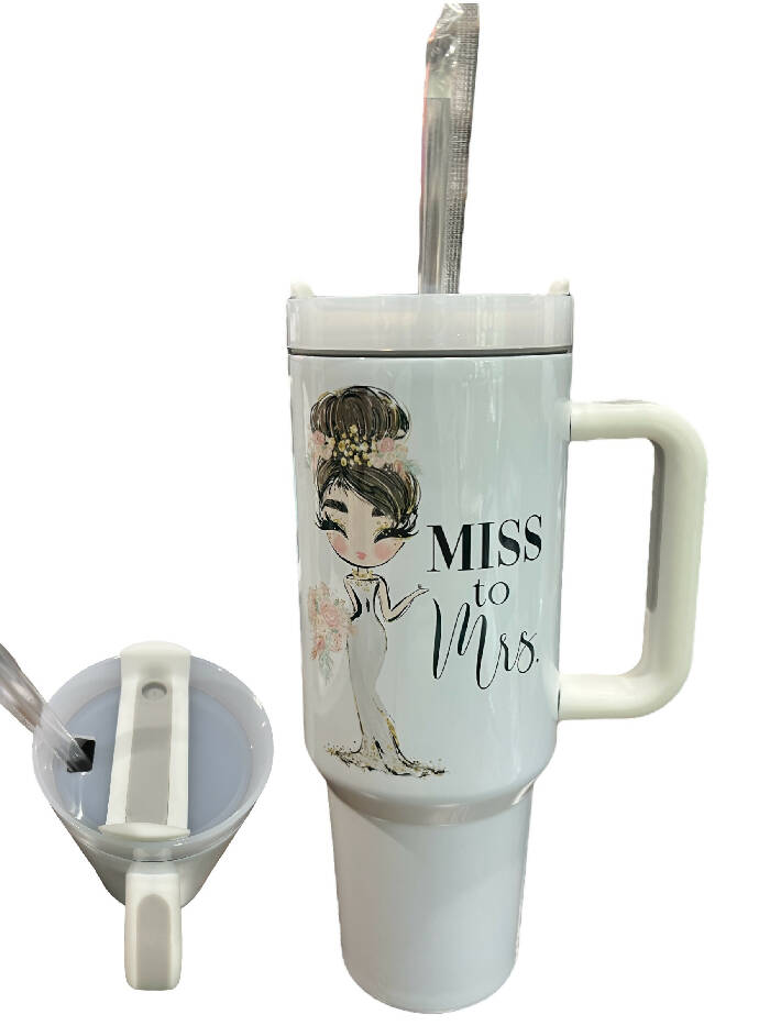 Miss to Mrs 40 oz quencher tumbler (new style)