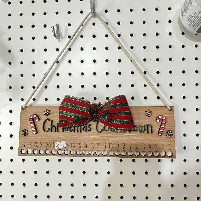 Wood Christmas candy cane countdown