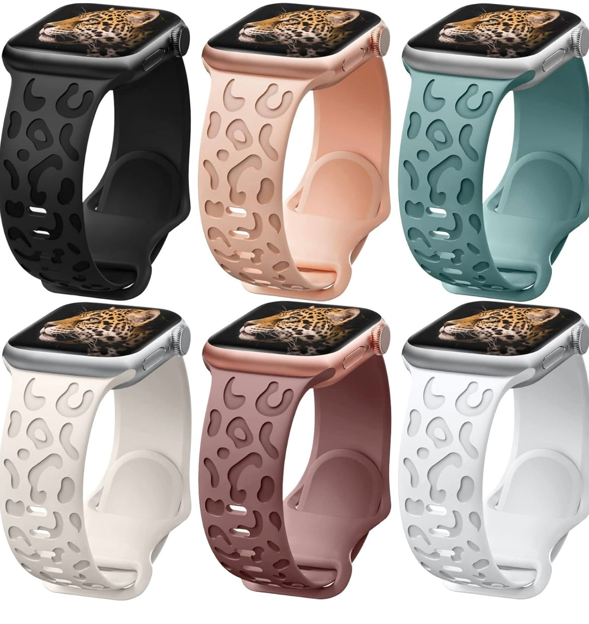 Leopard Engraved Apple Watch Band
