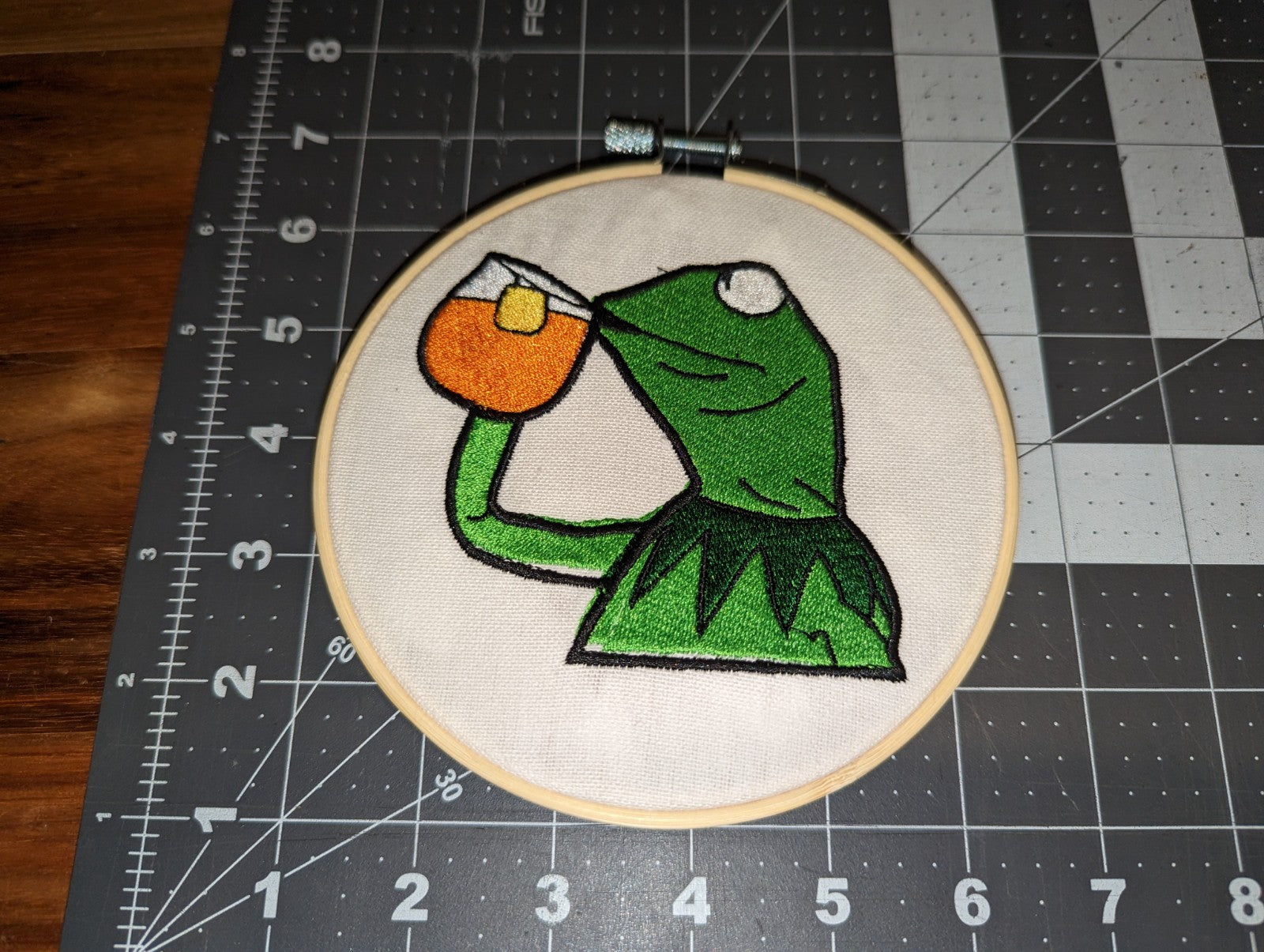 Kermit Tea Meme Wall Hanger
