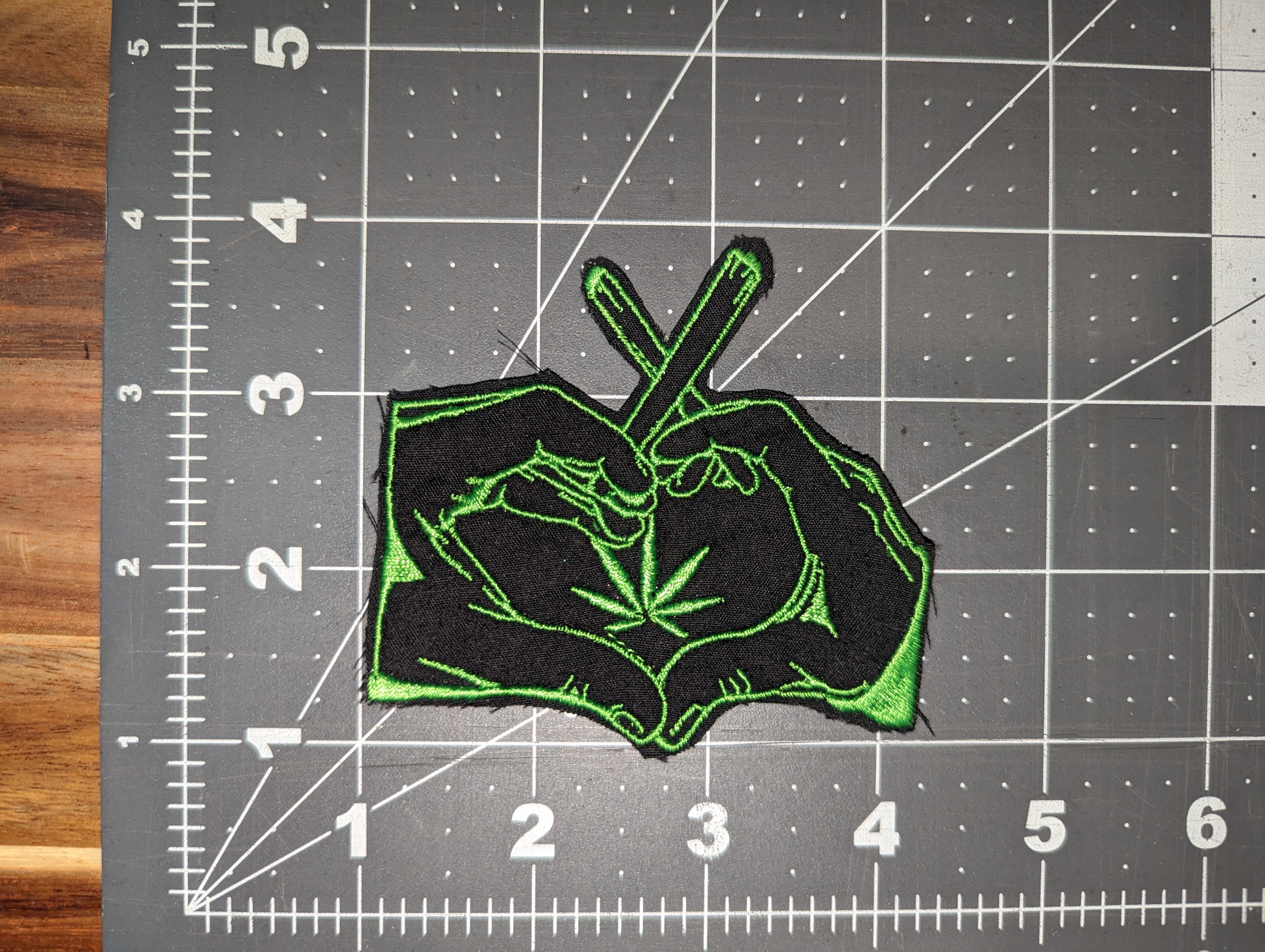 Weed Heart Hands Iron On Patch