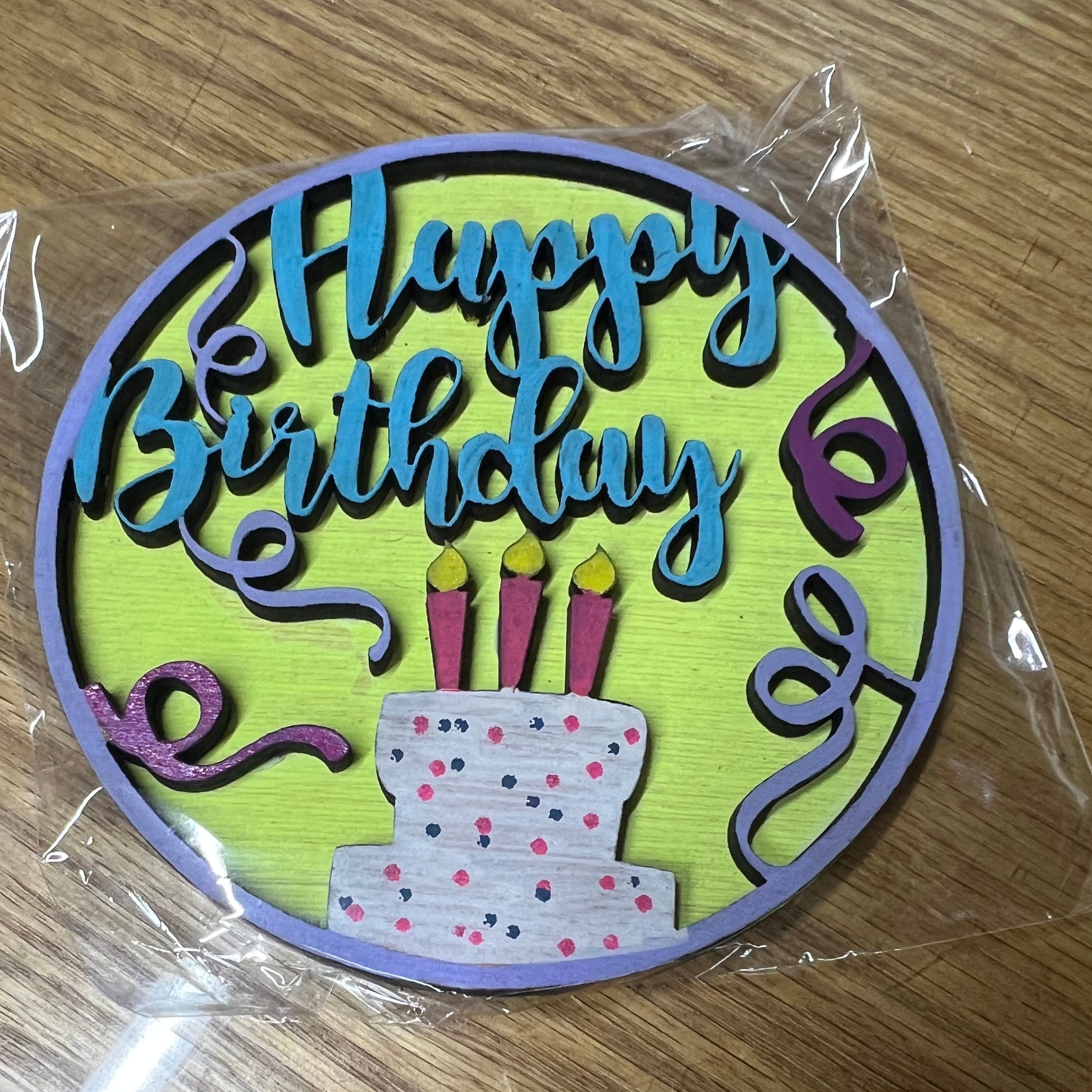 Happy Birthday  circle interchangeable insert