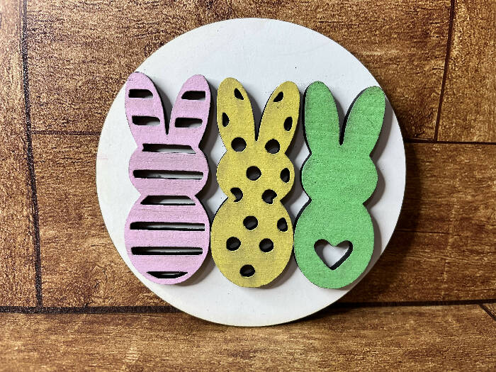 Easter peeps bunnies circle interchangeable inserts