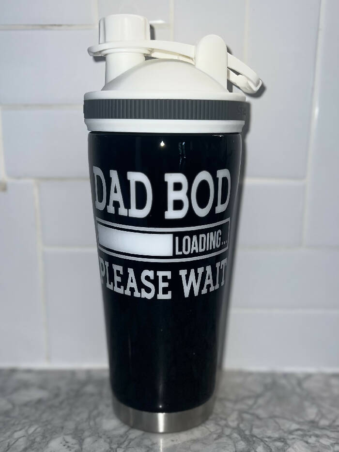 Dad bod loading protein shaker