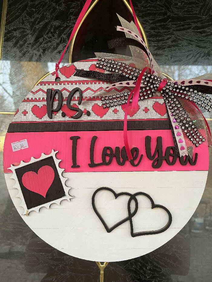 P.S I love you valentines door hanger