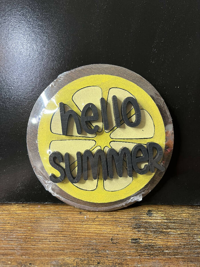 Hello Summer lemon circle interchangeable insert