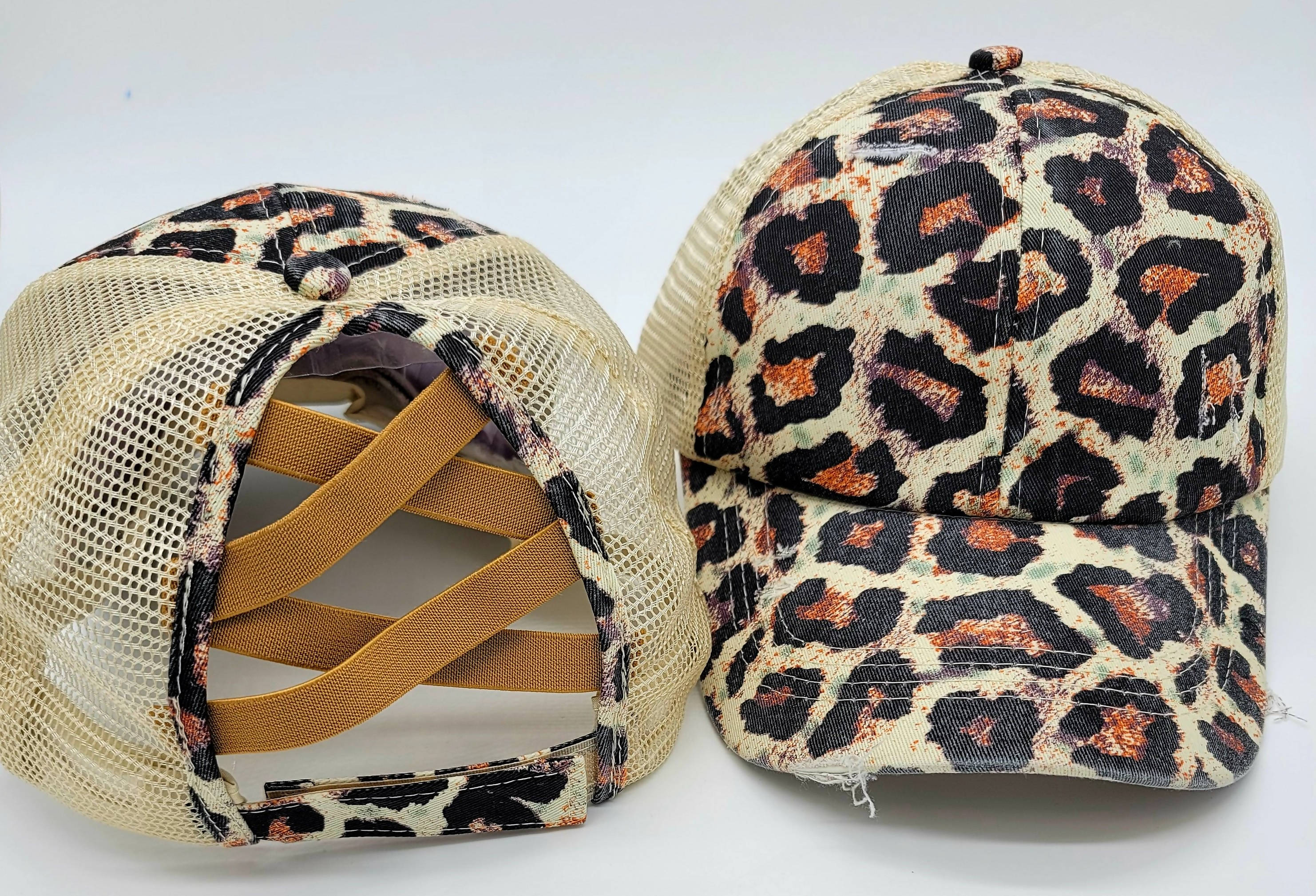 Ponytail Hats Leopard -H1