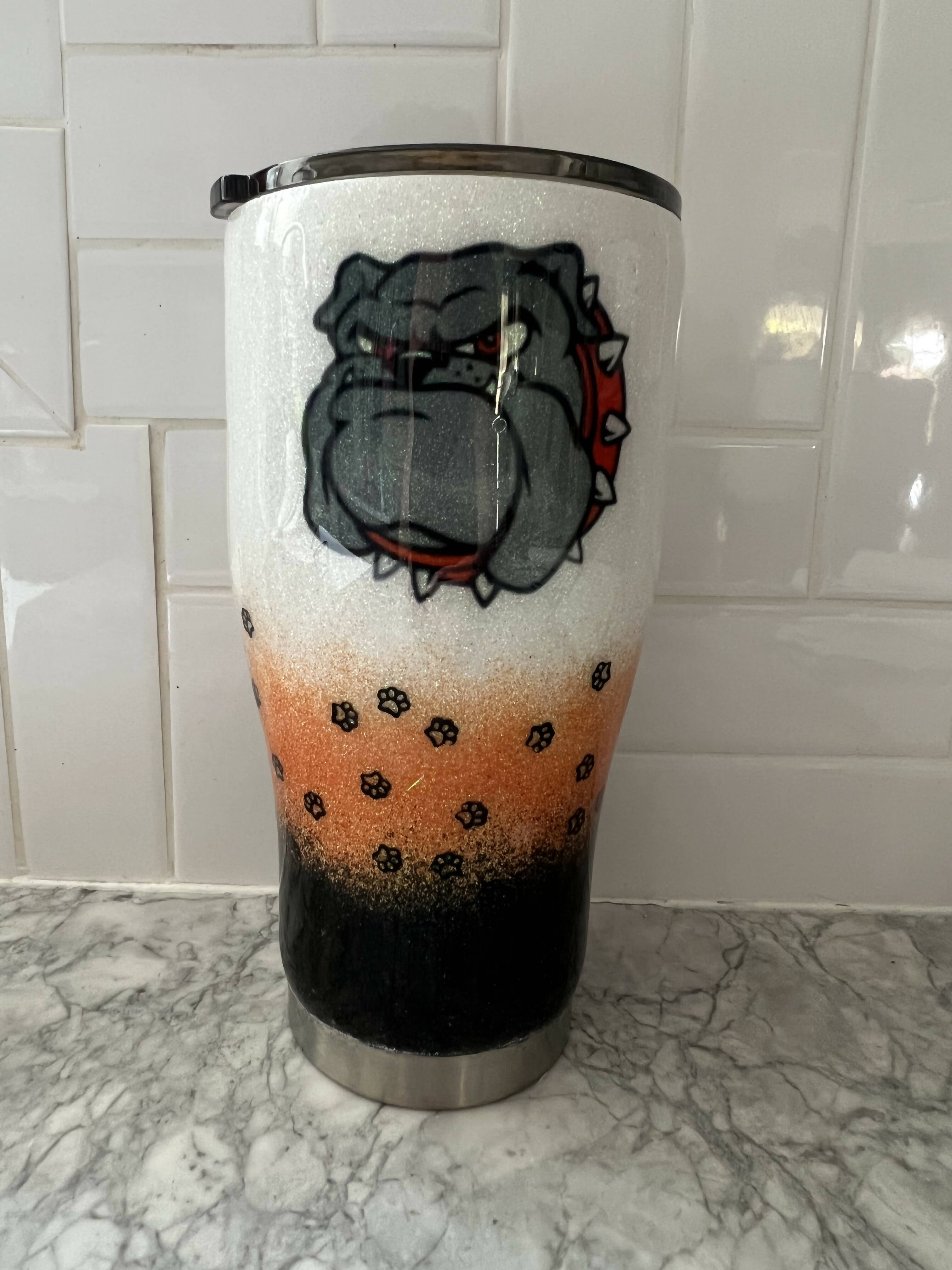 30oz glitter bulldog cup