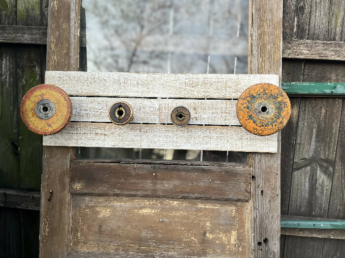 Vintage/Industrial spool hook rail