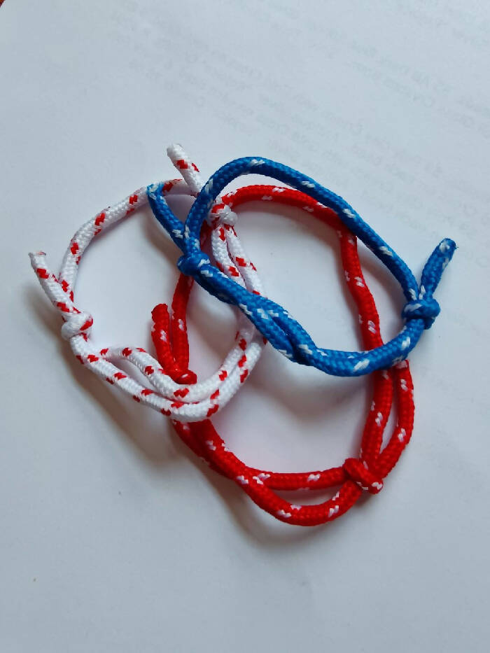 JB #4401 July 4th- 3 Bracelets cloth red, white ,blue