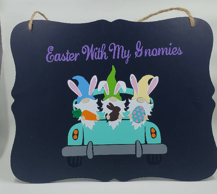Hanging Easter Bunny/Gnome Signs