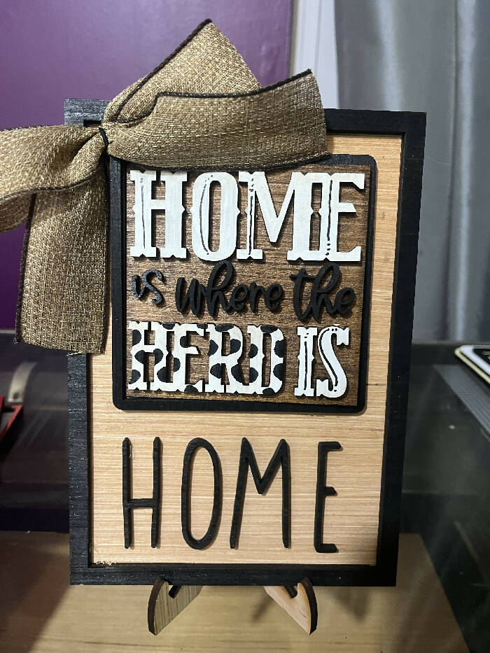 Home is where the herd is square interchangeable insert