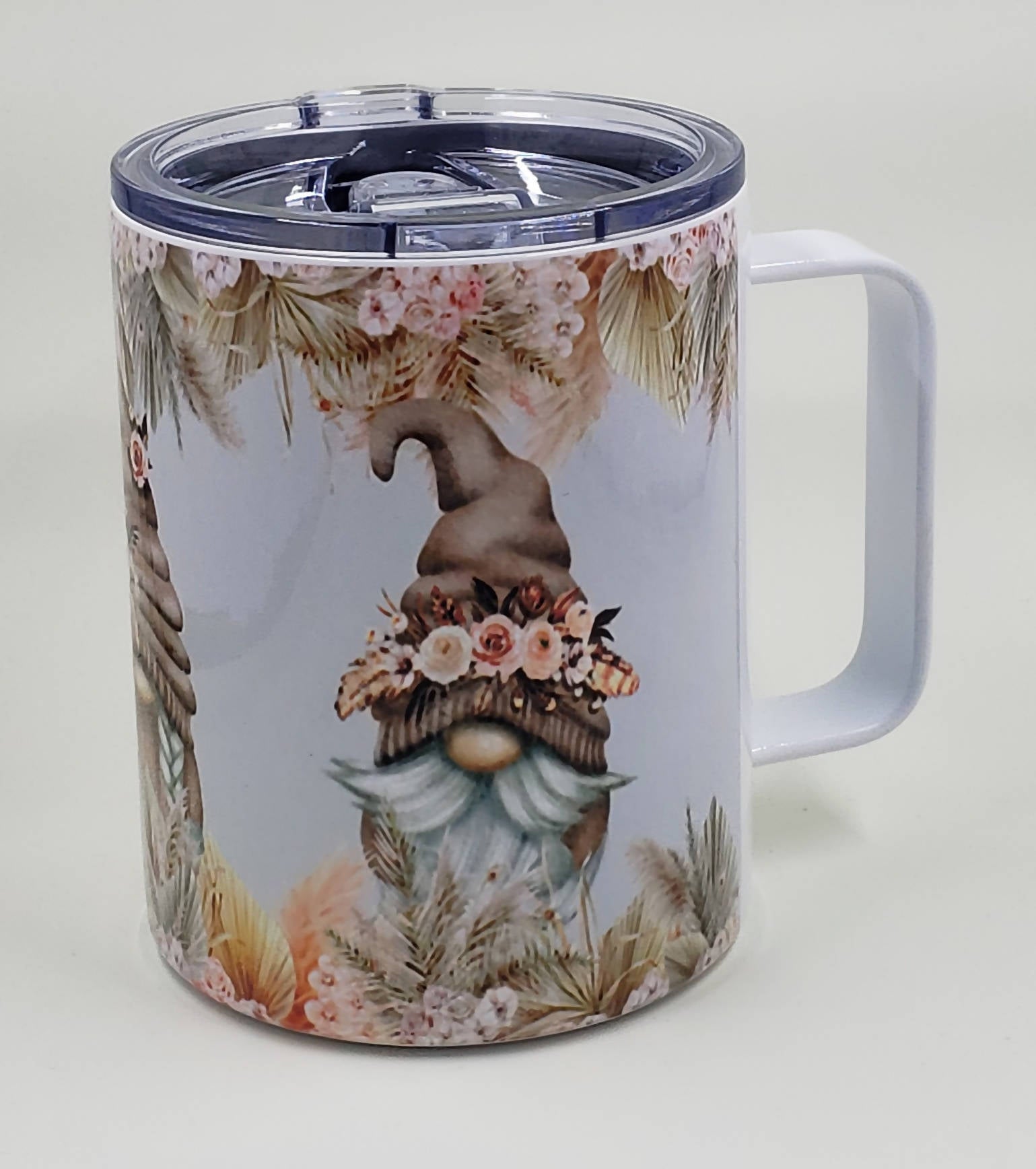12oz. Stainless Coffee Mug with Lid - Bohemian Gnomes