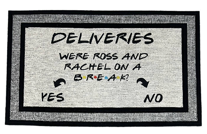 Deliveries - Were Ross and Rachel on a break Indoor/Outdoor Doormat