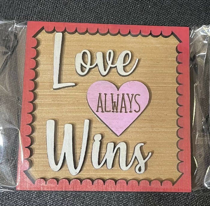 Love always wins valentines square interchangeable insert