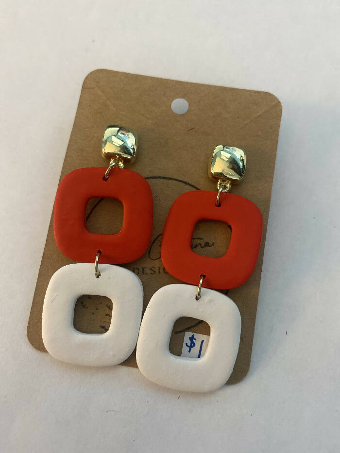 Red and white dangles