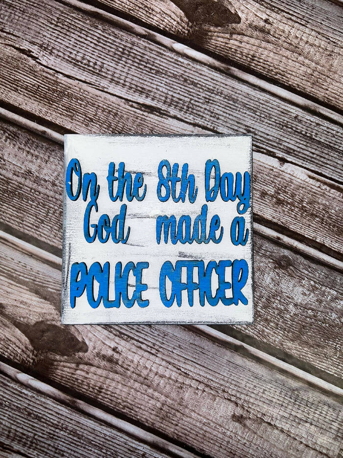 God Made A Police Officer Square Insert