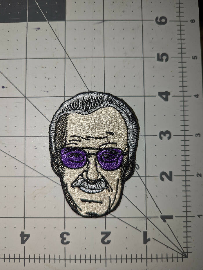 Stan Lee Face Iron On Patch