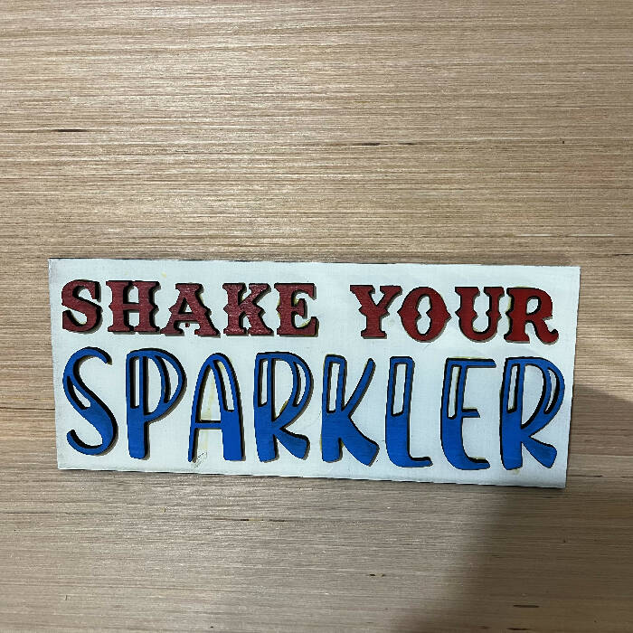 Shake your sparkler 4th of July rectangle interchangeable insert