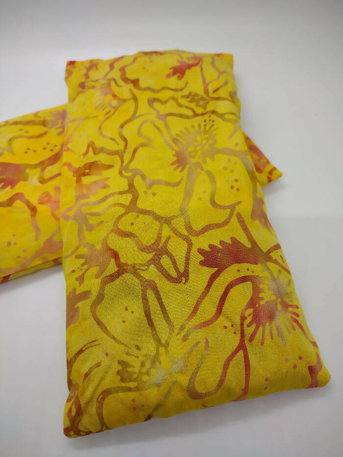 Relaxing Eye Pillow - Yellow with Flowers