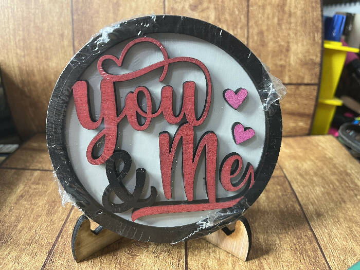 You & me Valentine’s Day circle interchangeable insert