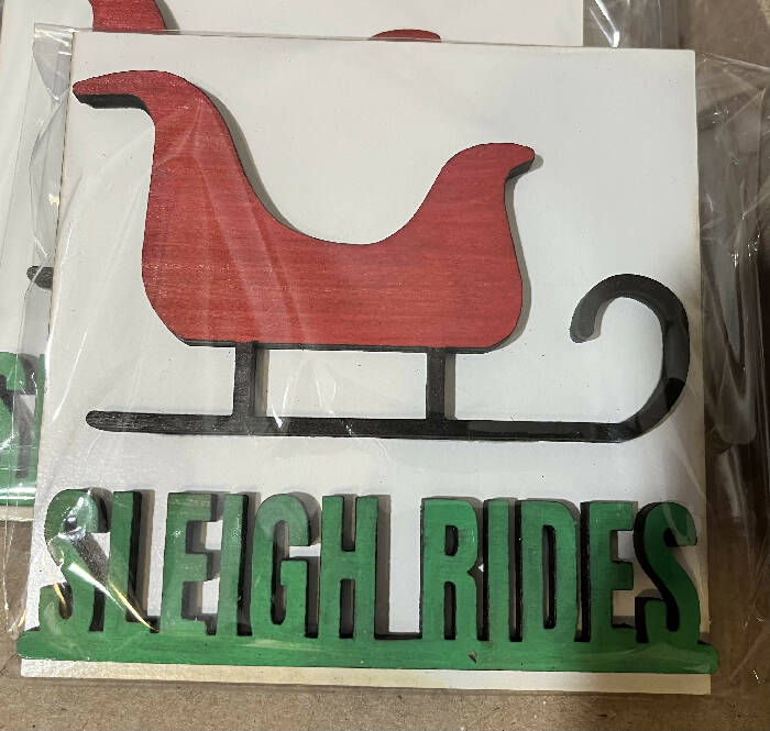 Square sleigh rides Christmas interchangeable insert