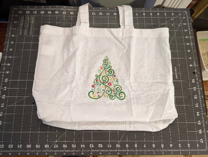 Swirly Christmas Tree Tote Bag