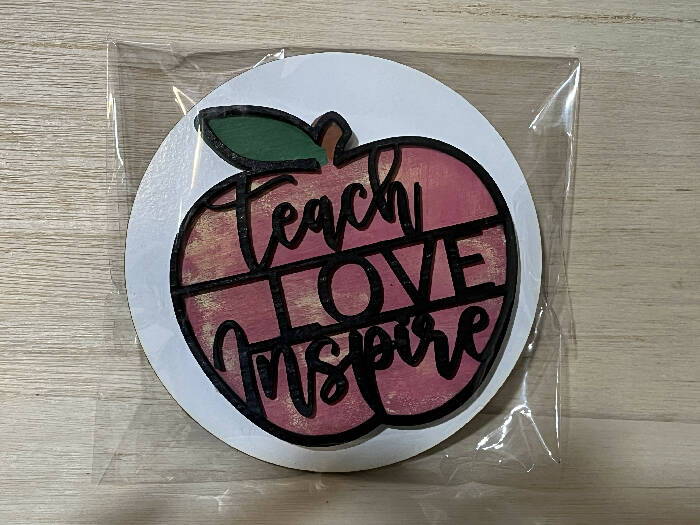 Teach love inspire apple interchangeable insert teacher