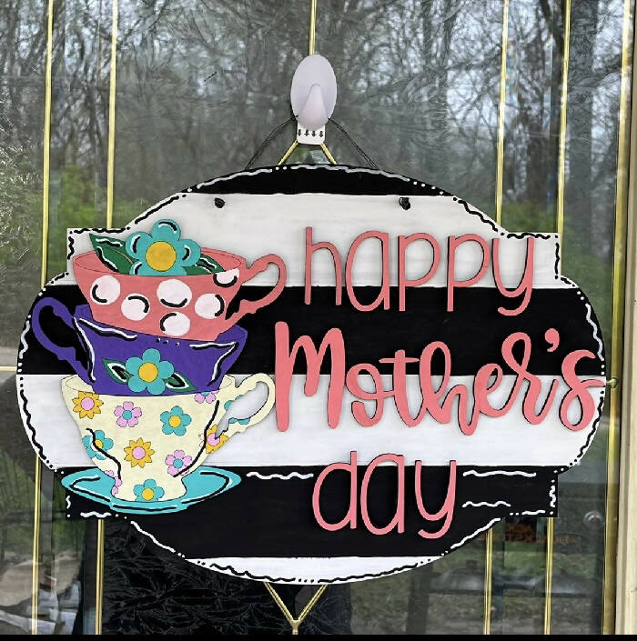 18” happy Mother’s Day wood door hanger