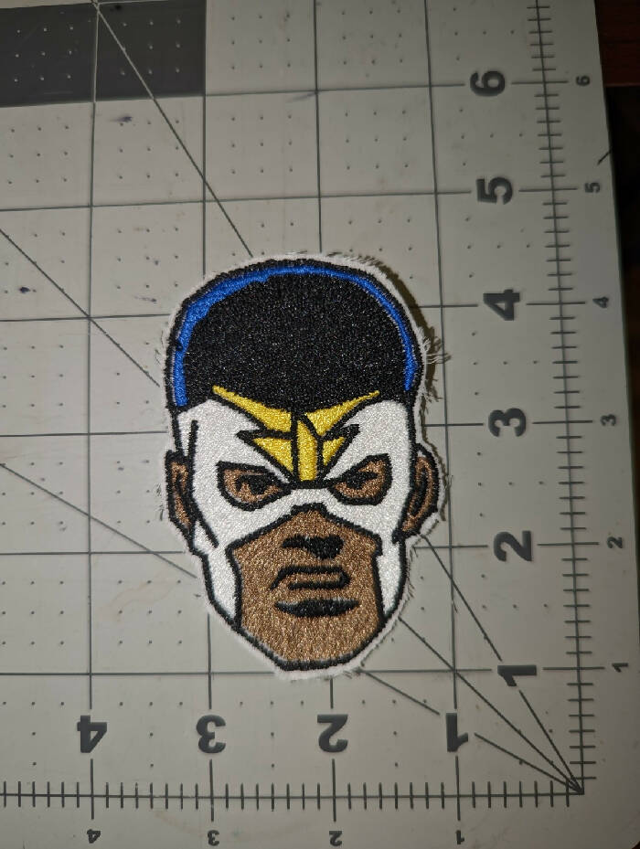 Falcon Face Iron On Patch