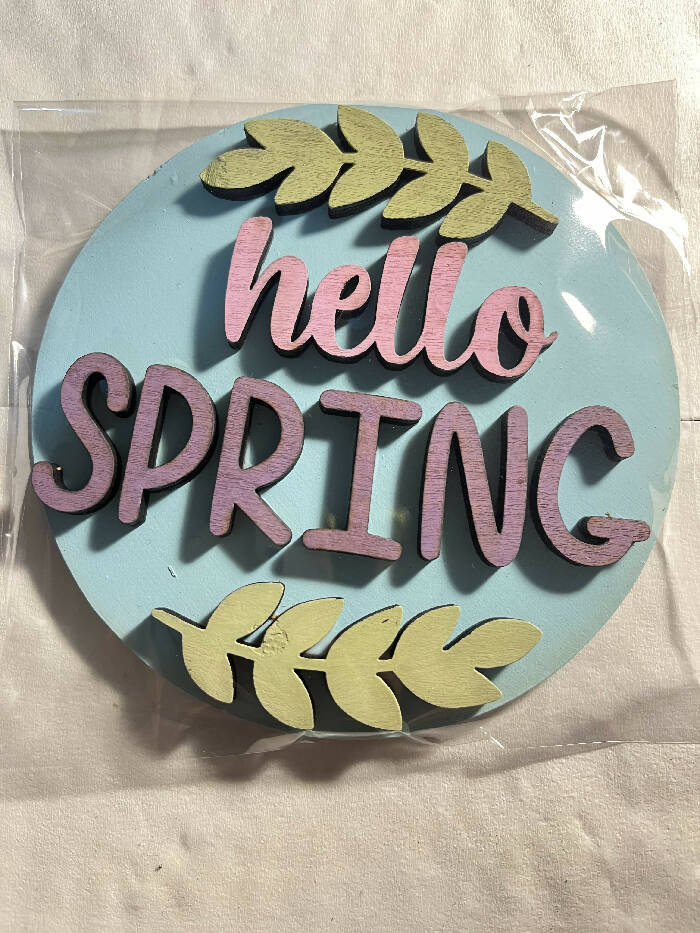 Circle interchangeable insert hello spring