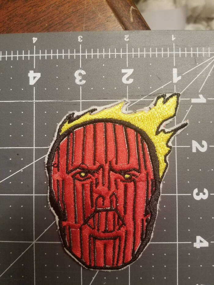 Flamer Face Iron On Patch