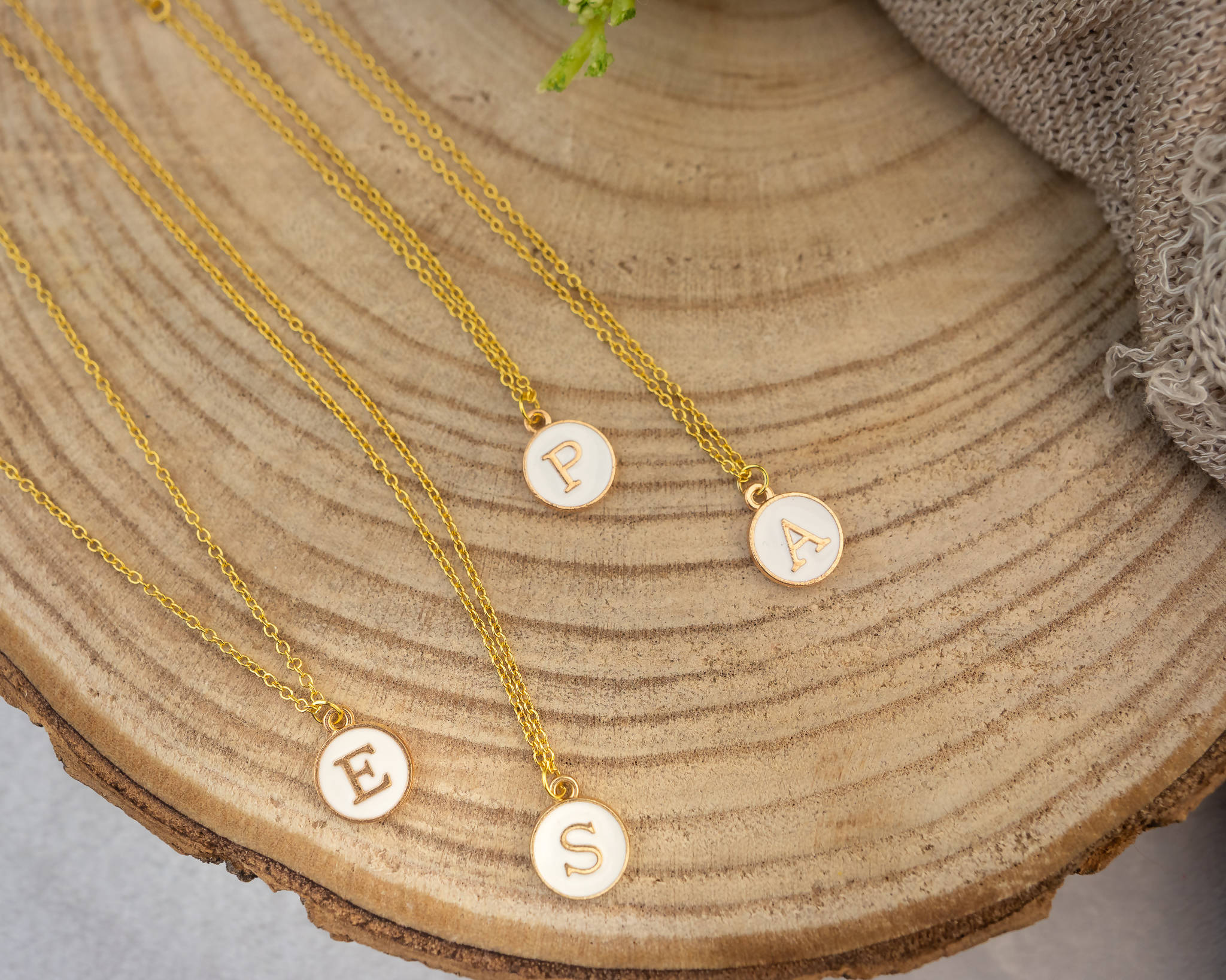 Initial Necklaces- White