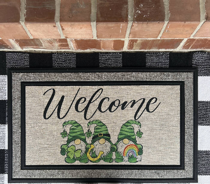 Welcome St Patrick's Day Gnomes Indoor/Outdoor Doormat
