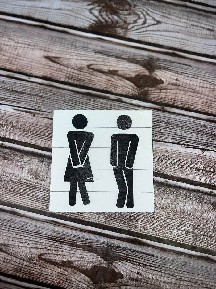 Men/Women bathroom Square Insert