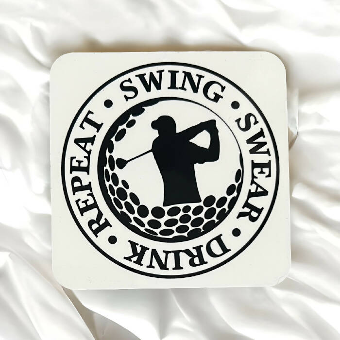 Golf - Swing, Swear, Drink, Repeat coaster