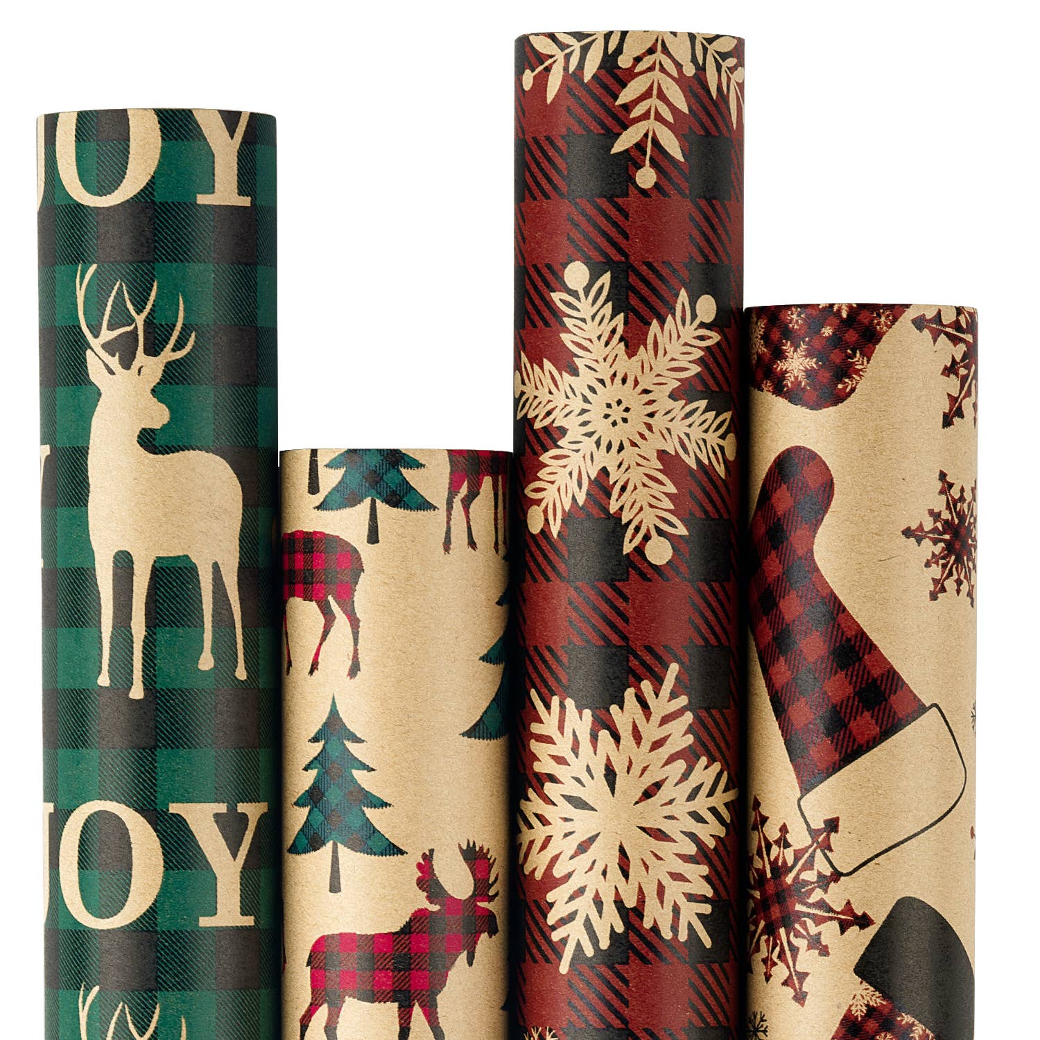 Kraft Paper - Red and Green Plaids Style Designs