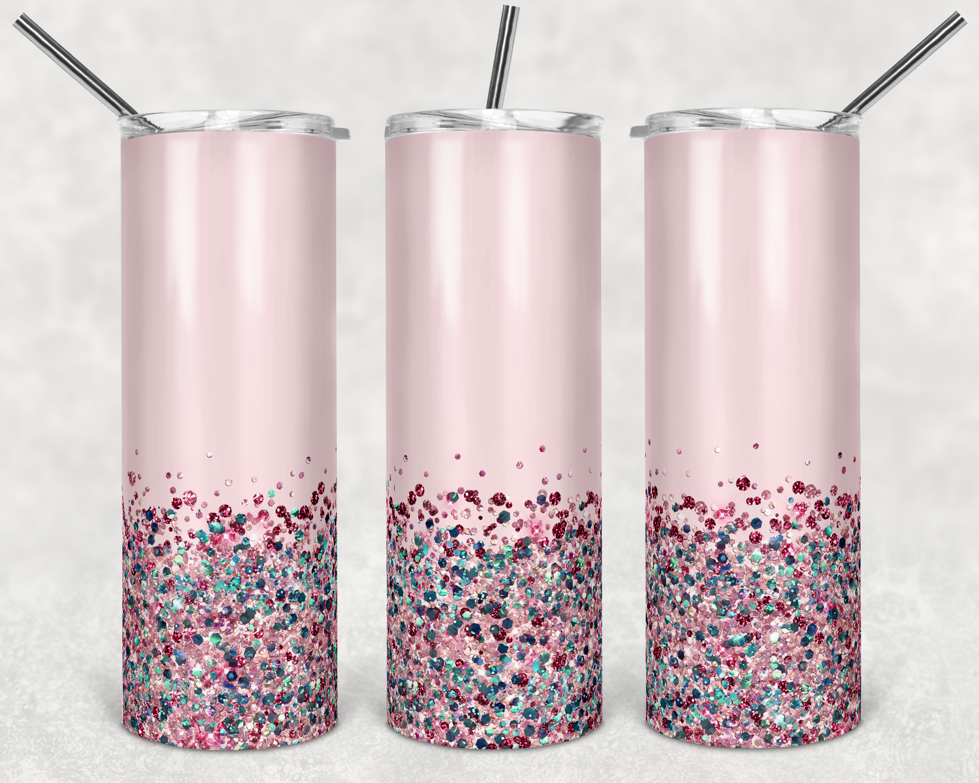 Pink with Confetti Glitter - 20oz Tumbler