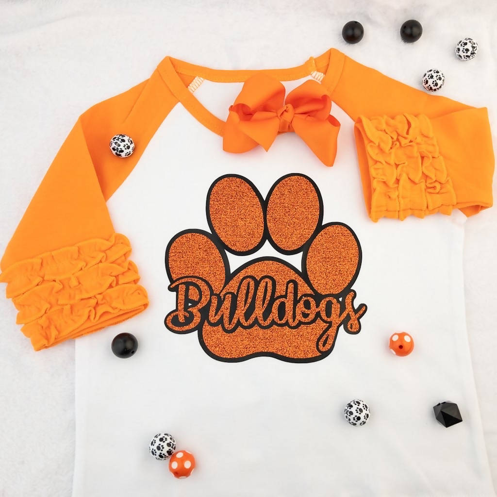 Bulldog Ruffle Raglan Shirts
