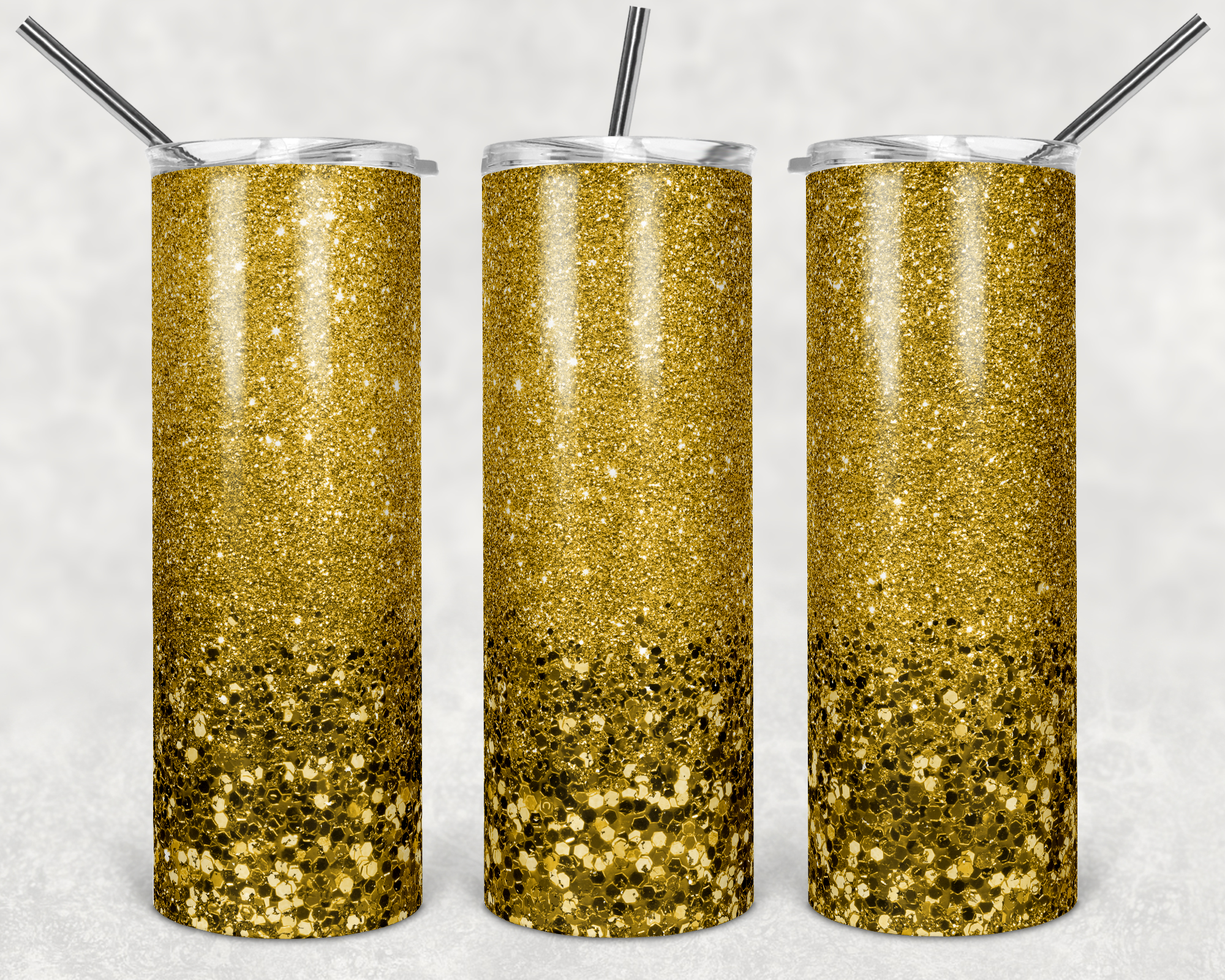 Gold Fine to Chunky Glitter - 20oz Tumbler