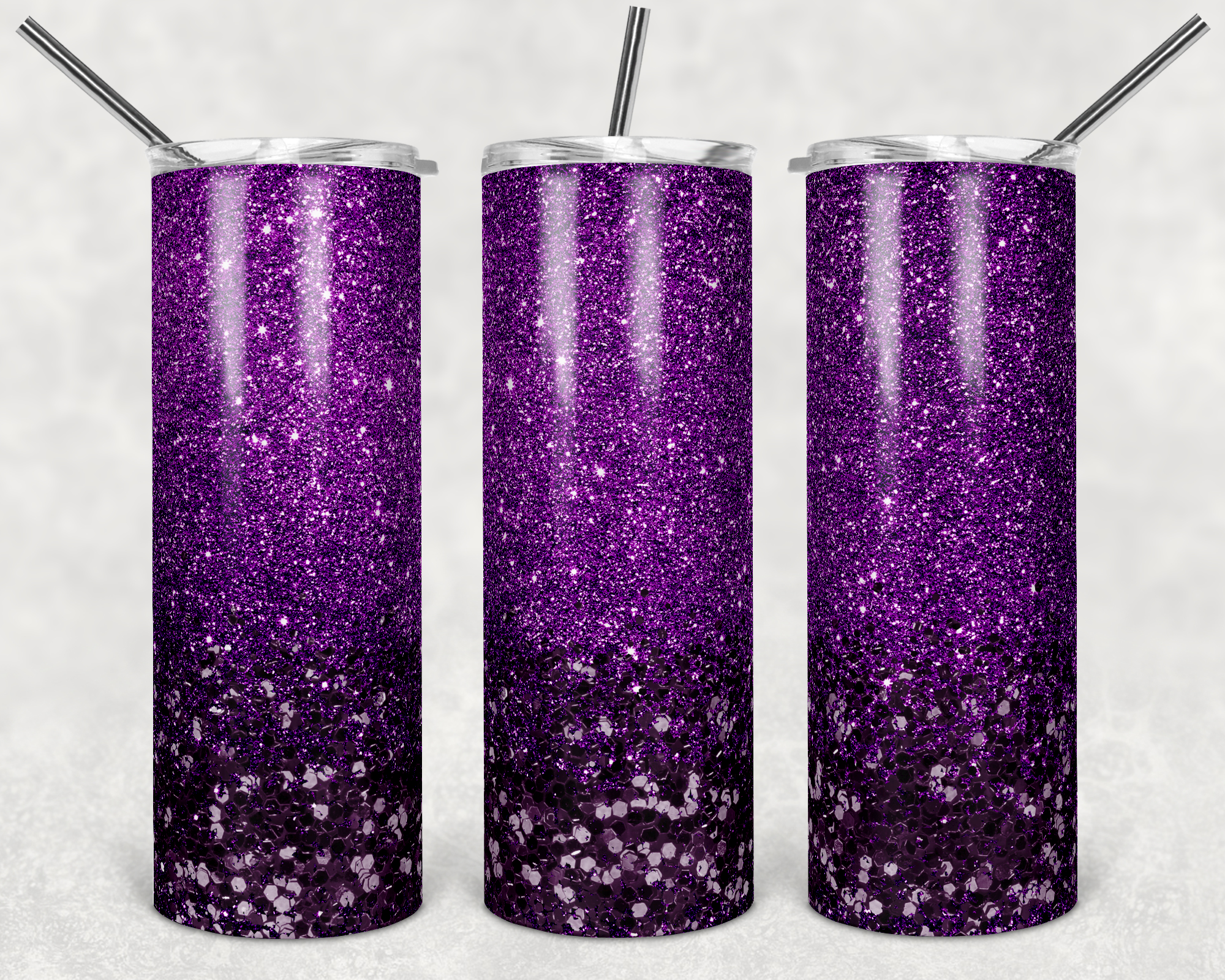 Purple Fine to Chunky Glitter - 20oz Tumbler