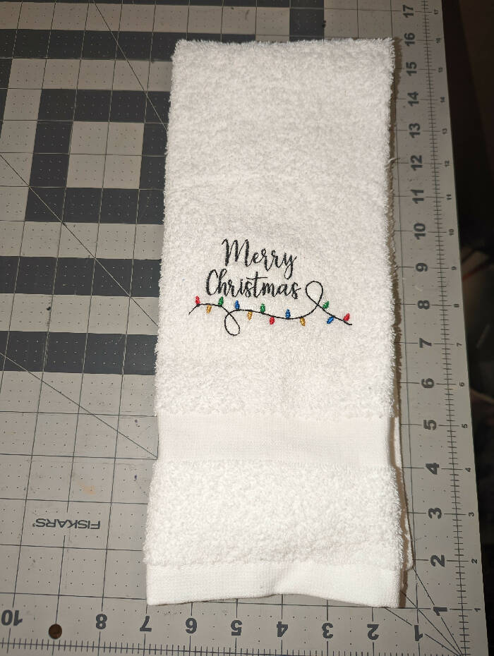 Merry Christmas Lights Towel