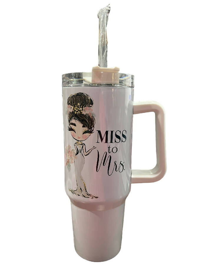Miss to Mrs 40 oz quencher tumbler