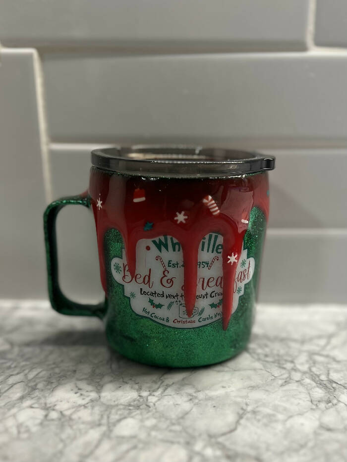 10oz green glitter Who cup