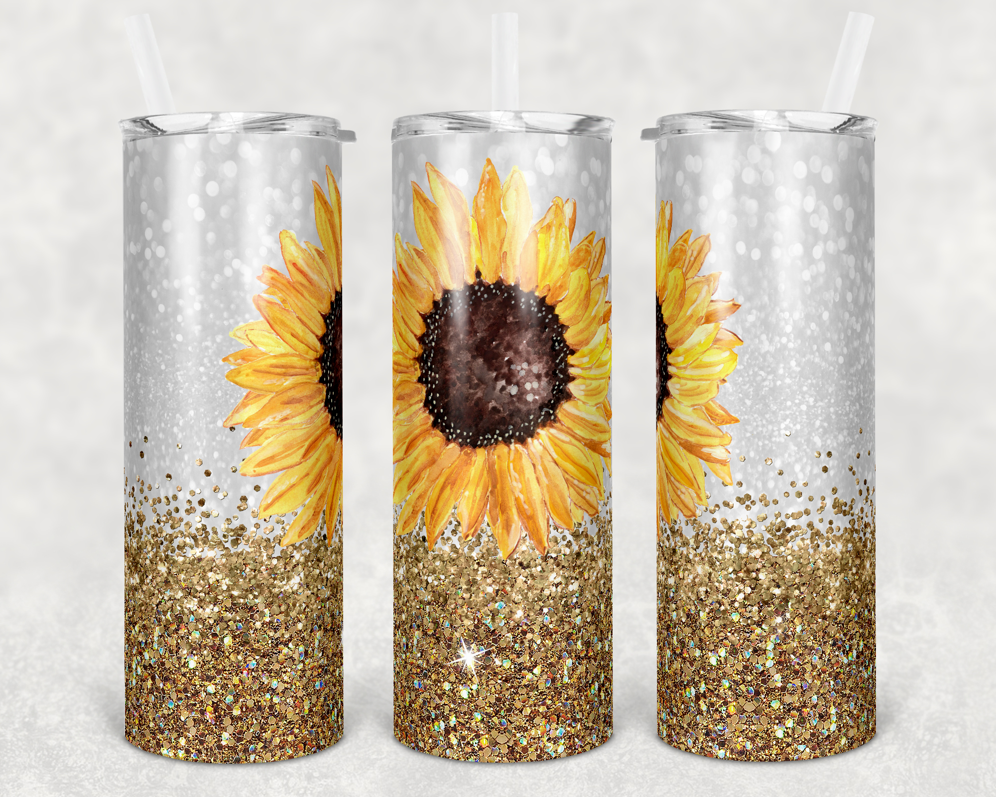 Glitter Sunflower - 20oz Tumbler